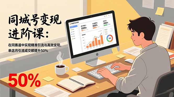 同城号变现进阶课：在同城赛道中实现精准引流与高效变现，单店月引流成交额提升50%-极速搞钱云网创