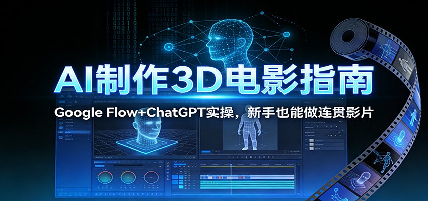 AI制作3D电影指南：Google Flow+ChatGPT实操，新手也能做连贯影片-小目标云网创
