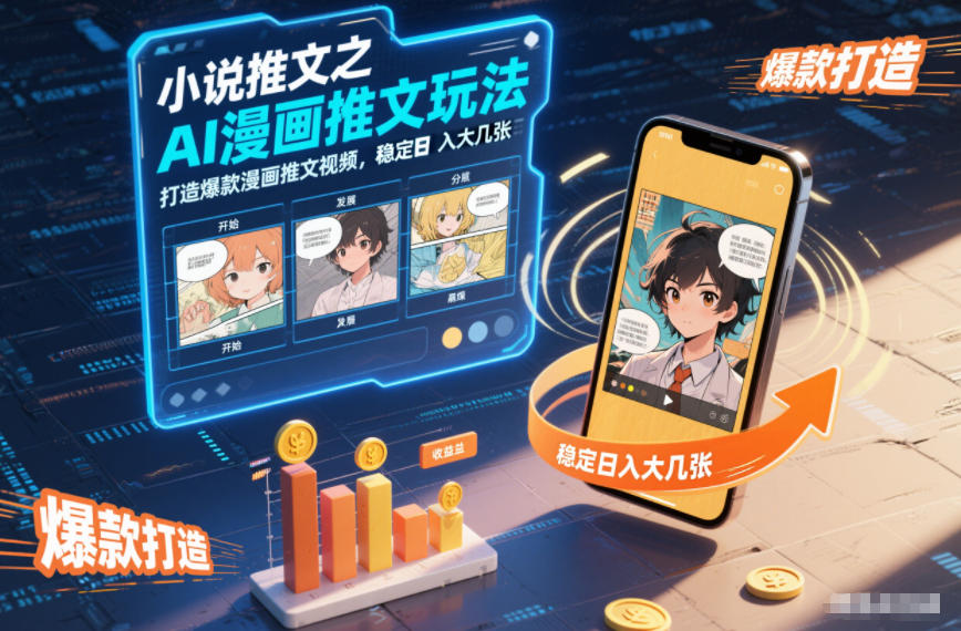 小说推文之AI漫画推文玩法，打造爆款漫画推文视频，稳定日入大几张-极速搞钱云网创