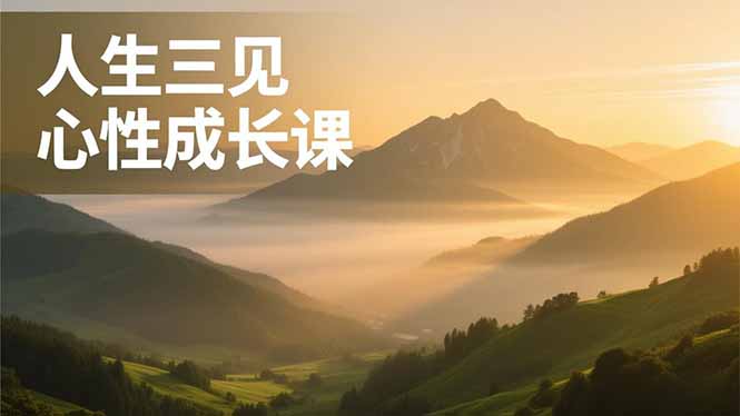 人生三见心性成长课，见天地众生自己，搞透人性安顿身心，活出清晰自我，内在富足无价-小目标云网创