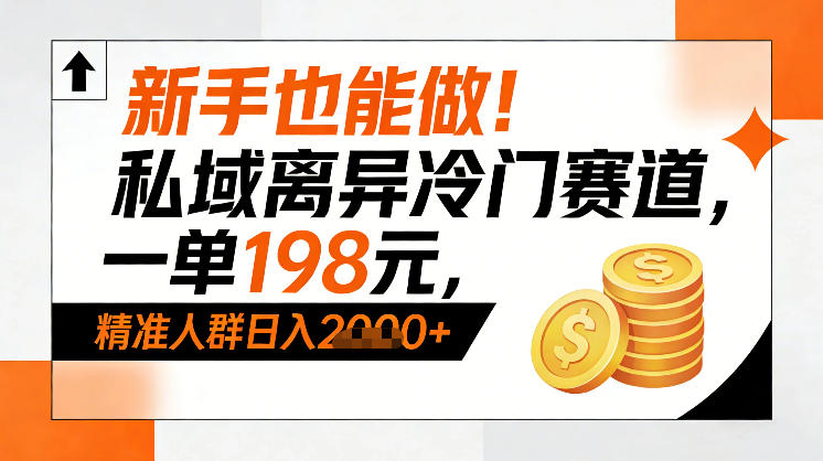 新手也能做！私域离异冷门赛道，一单198，精准人群日入1k+-小目标云网创